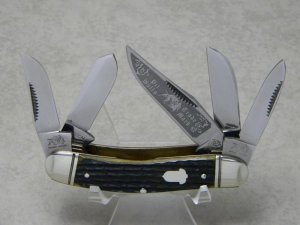 Bulldog Brand Solingen Germany Green Bone Acorn Shield Pit Bulls 5 Blade Sowbelly Knife