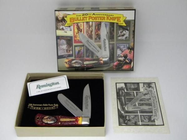 Remington USA Delrin 20th Anniversary Bullet Poster Jumbo Trapper Knife in Box Remington USA Delrin 20th Anniversary Bullet Poster Jumbo Trapper Knife in Box
