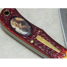 Remington USA Delrin 20th Anniversary Bullet Poster Jumbo Trapper Knife in Box Remington USA Delrin 20th Anniversary Bullet Poster Jumbo Trapper Knife in Box