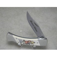 Schrade + USA LTD. Pony Express Commemorative Scrimshaw Lockback Knife & Pouch in Box Schrade + USA LTD. Pony Express Commemorative Scrimshaw Lockback Knife & Pouch in Box