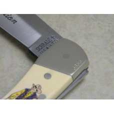 Schrade + USA LTD. Cowboy Commemorative Scrimshaw Lockback Knife & Pouch in Box