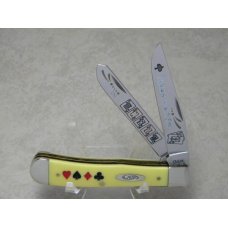 Case XX USA 2008 Yellow Texas Hold'em Poker 3254 SS Trapper Knife in Box Case XX USA 2008 Yellow Texas Hold'em Poker 3254 SS Trapper Knife in Box
