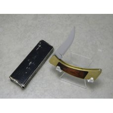 Browning USA Model 2118F10 Wood & Brass Mini Tracker Lockback Knife in Box Browning USA Model 2118F10 Wood & Brass Mini Tracker Lockback Knife in Box