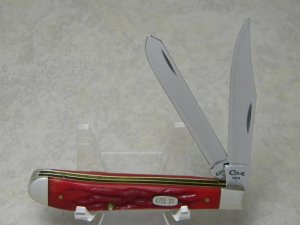 Case XX USA 2 Dot (1998) Red Bone 62048 SS Slimline Trapper Farmers Jack Knife