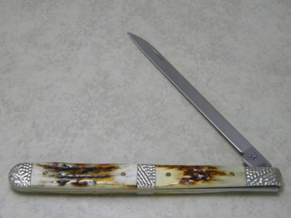 Case XX USA 2012 Split Red Stag R5100 SS Melon Tester Knife