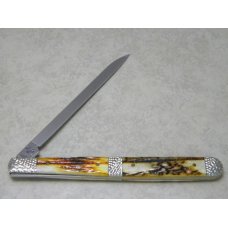 Case XX USA 2012 Split Red Stag R5100 SS Melon Tester Knife