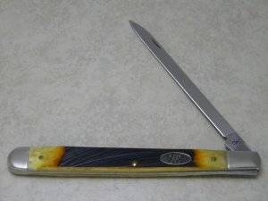 Case XX USA 2012 Burnt Orange Saw Cut Bone 6100 SS Melon Tester Knife