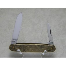Winchester Trademark USA 1998-2 Model 1873 Rifle 125th Anniversary Brass 2 Blade Pen Knife in Box Winchester Trademark USA 1998-2 Model 1873 Rifle 125th Anniversary Brass 2 Blade Pen Knife in Box