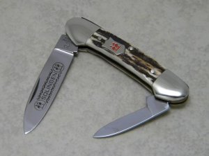 Robt Klaas Kissing Crane Solingen Germany Stag 2925 Mini Canoe Knife c.1982