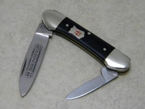 Robt Klaas Kissing Crane Solingen Germany Black 2922 Mini Canoe Knife c.1979