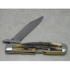 Case XX Stainless USA 3 Dot (1977) Stag 5111 1/2 Blue Scroll Knife Case XX Stainless USA 3 Dot (1977) Stag 5111 1/2 Blue Scroll Knife