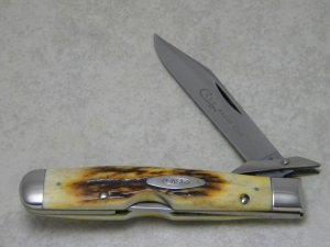 Case XX Stainless USA 4 Dot (1976) Stag 5111 1/2 L SSP Razor Edge Swing Guard Lockback Knife