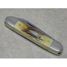 Case XX Stainless USA 3 Dot (1977) Stag 52131 SSP Blue Scroll Canoe Knife Case XX Stainless USA 3 Dot (1977) Stag 52131 SSP Blue Scroll Canoe Knife