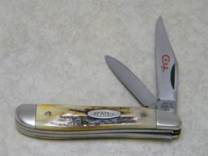 Case XX Stainless USA 2 Dot (1978) Stag 5220 SSP Red Etch Peanut Knife