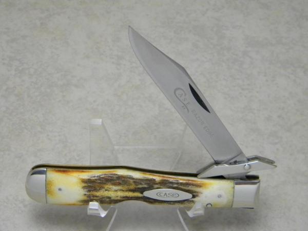 Case XX Stainless USA 4 Dot (1976) Stag 5111 1/2 L SSP Razor Edge Swing Guard Lockback Knife Case XX Stainless USA 4 Dot (1976) Stag 5111 1/2 L SSP Razor Edge Swing Guard Lockback Knife