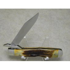 Case XX Stainless USA 3 Dot (1977) Stag 5111 1/2 Blue Scroll Knife Case XX Stainless USA 3 Dot (1977) Stag 5111 1/2 Blue Scroll Knife