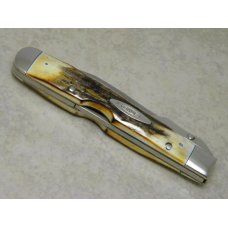 Case XX Stainless USA 3 Dot (1977) Stag 5111 1/2 Blue Scroll Knife Case XX Stainless USA 3 Dot (1977) Stag 5111 1/2 Blue Scroll Knife