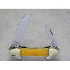 Robt Klaas Kissing Crane Solingen Germany Yellow 2926 Mini Canoe Knife c.1981