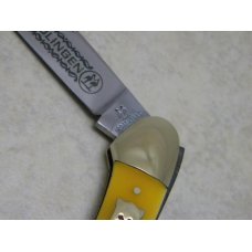 Robt Klaas Kissing Crane Solingen Germany Yellow 2926 Mini Canoe Knife c.1981
