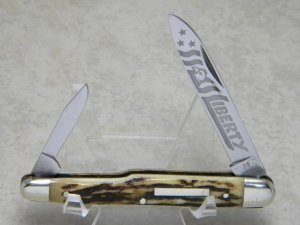 Robt Klaas Kissing Crane Solingen Germany Stag Liberty Gunstock Half Whittler Knife