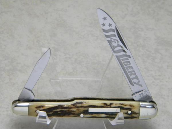 Robt Klaas Kissing Crane Solingen Germany Stag Liberty Gunstock Half Whittler Knife Robt Klaas Kissing Crane Solingen Germany Stag Liberty Gunstock Half Whittler Knife