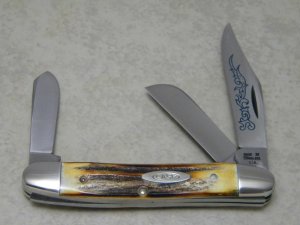 Case XX Stainless USA 3 Dot (1977) Stag 5347 HP SSP Blue Scroll Stockman Knife