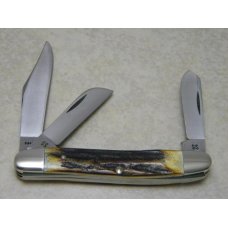Case XX Stainless USA 3 Dot (1977) Stag 5347 HP SSP Blue Scroll Stockman Knife Case XX Stainless USA 3 Dot (1977) Stag 5347 HP SSP Blue Scroll Stockman Knife