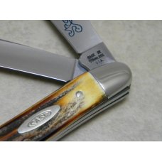 Case XX Stainless USA 3 Dot (1977) Stag 5347 HP SSP Blue Scroll Stockman Knife Case XX Stainless USA 3 Dot (1977) Stag 5347 HP SSP Blue Scroll Stockman Knife