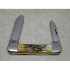 Case XX Stainless USA 3 Dot (1977) Stag 52131 SSP Blue Scroll Canoe Knife Case XX Stainless USA 3 Dot (1977) Stag 52131 SSP Blue Scroll Canoe Knife