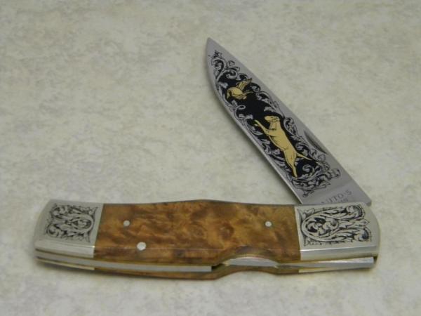 Browning Japan Gold Classic Auto - 5 Commemorative Quince Wood Lockback Knife
