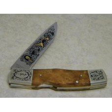 Browning Japan Gold Classic Auto - 5 Commemorative Quince Wood Lockback Knife
