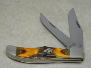 Ka-Bar Kabar Union Cut Co Olean, NY Stag X11/77 Dog Head Folding Hunter Knife c.1977