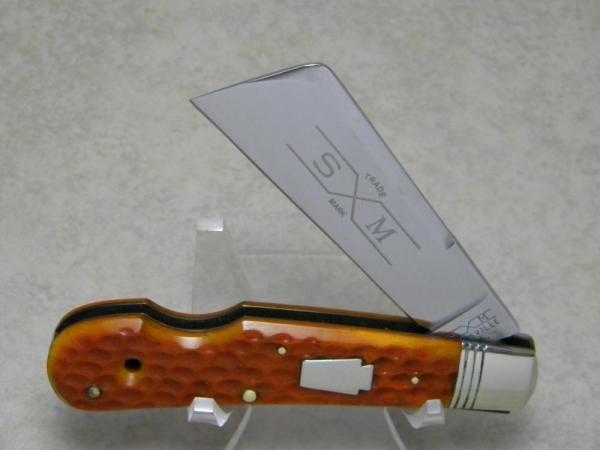 Schatt & Morgan Titusville PA. Queen Steel USA Orange Bone 04161C Cotton Sampler Knife c.1994 Schatt & Morgan Titusville PA. Queen Steel USA Orange Bone 04161C Cotton Sampler Knife c.1994