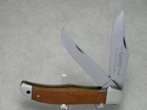 Queen Cutlery USA No. 4200 The Rawhide Series Wood Folding Hunter Knife c.1981