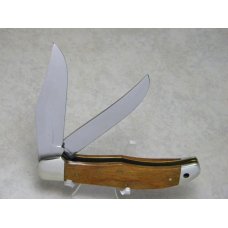 Queen Cutlery USA No. 4200 The Rawhide Series Wood Folding Hunter Knife c.1981