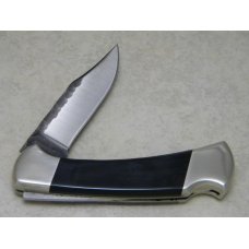Buck Custom USA 112 Flint Chip Blade Horn Handle Buffalo Inlay Folding Hunter Lockback Knife & Pouch Buck Custom USA 112 Flint Chip Blade Horn Handle Buffalo Inlay Folding Hunter Lockback Knife & Pouch