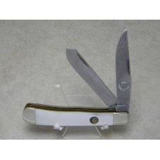Hen & Rooster Bertram Cutlery Solingen Germany 300 Lagen 312 Damascus Pearl Trapper Knife in Box