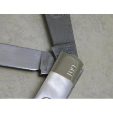 Hen & Rooster Bertram Cutlery Solingen Germany 300 Lagen 312 Damascus Pearl Trapper Knife in Box