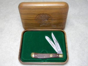 Schrade + Limited Wood North American Hunting Club Life Member Slimline Trapper Knife in Box