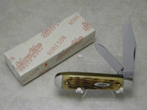 Robeson ShurEdge USA (by Queen Cut. Co.) Bone Q622056 Pocketeze Jack Knife in Box