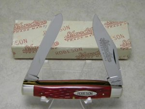 Robeson ShurEdge USA (by Queen Cut. Co.) Red Bone 622751 Moose Knife in Box c.1994