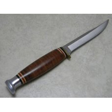 Ka-Bar Cleveland Ohio 1226 Stainless Japan Stacked Leather Fixed Blade Sheath Knife in Box Ka-Bar Cleveland Ohio 1226 Stainless Japan Stacked Leather Fixed Blade Sheath Knife in Box