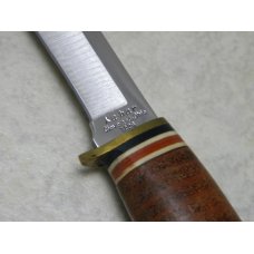 Ka-Bar Cleveland Ohio 1226 Stainless Japan Stacked Leather Fixed Blade Sheath Knife in Box Ka-Bar Cleveland Ohio 1226 Stainless Japan Stacked Leather Fixed Blade Sheath Knife in Box