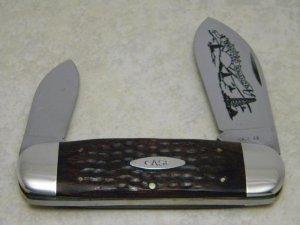 Case XX USA 1 Dot (1979) Laminated Wood 6250 Bradford Bonanza Elephant Toe Knife