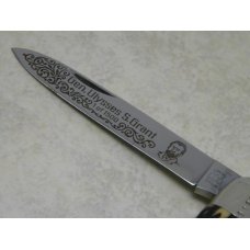 Kissing Crane Solingen Germany Stag Anglo Saxon Whittler Knife Gen. Ulysses S. Grant - c.1976 Kissing Crane Solingen Germany Stag Anglo Saxon Whittler Knife Gen. Ulysses S. Grant - c.1976