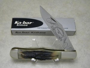 Ka-Bar Olean N.Y. Stag Coke Bottle Folding Hunter Knife 1981 Collectors Club