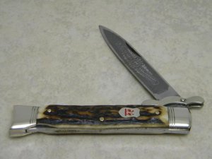 Robt Klaas Kissing Crane Solingen Germany KC2051 Stag 160th Anniversary Swing Guard Lockback Knife