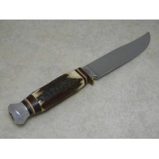 J.A. Henckels Germany HK-501 Stainless Stag Presentation Hunter Bear Etch Fixed Blade Sheath Knife J.A. Henckels Germany HK-501 Stainless Stag Presentation Hunter Bear Etch Fixed Blade Sheath Knife