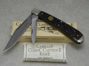 Camillus NY USA CCC-4 Bone Classic Cartridge Bone .257 ROBERTS Banana Trapper Knife in Box