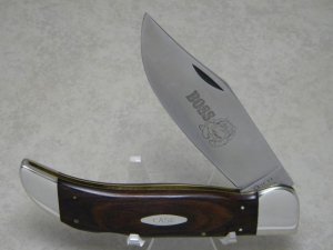 Case XX USA 9 Dot (1981) Wood P172L SSP BOSS Lockback Clasp Knife